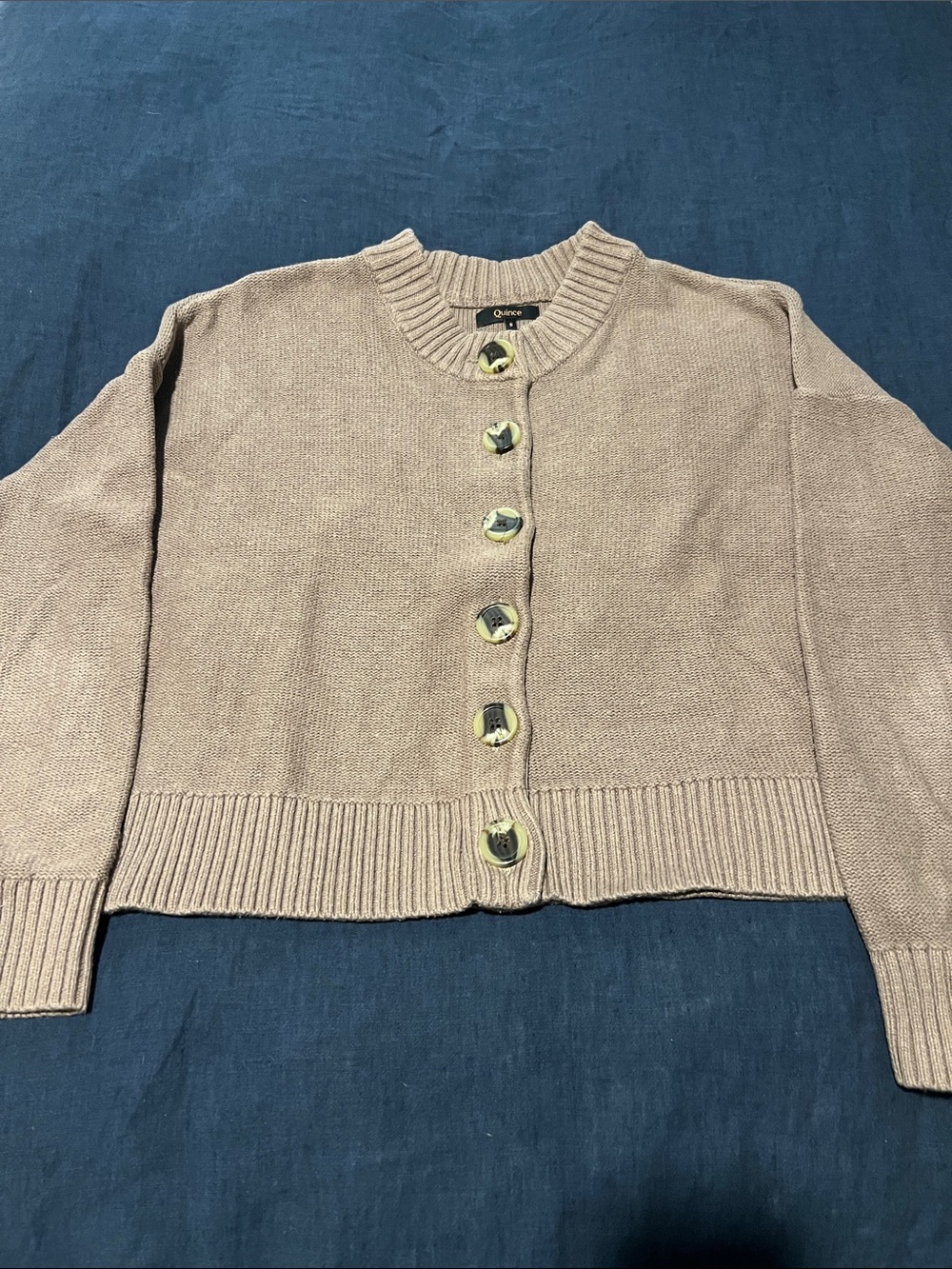 Quince Boxy Button-Front Cardigan Sweater